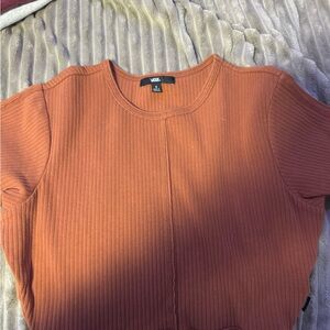 Vans Women's Short Sleeve Ribbed Tee in Rust